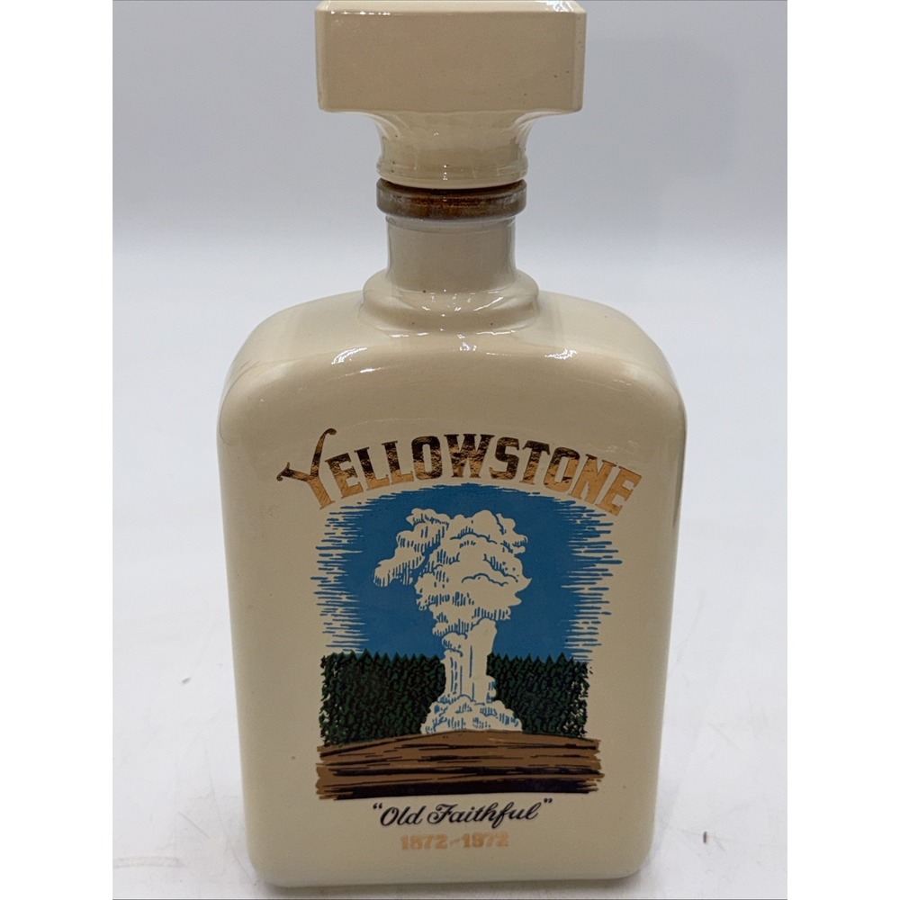Vintage Yellowstone Old Faithful Straight Kentucky Bourbon Empty Decanter Bottle